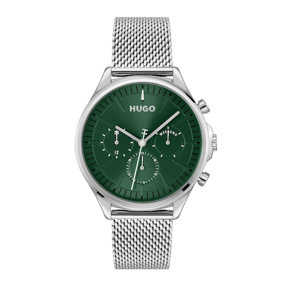 HUGO #SMASH MULTI Men's Stainless Steel Mesh Bracelet Watch