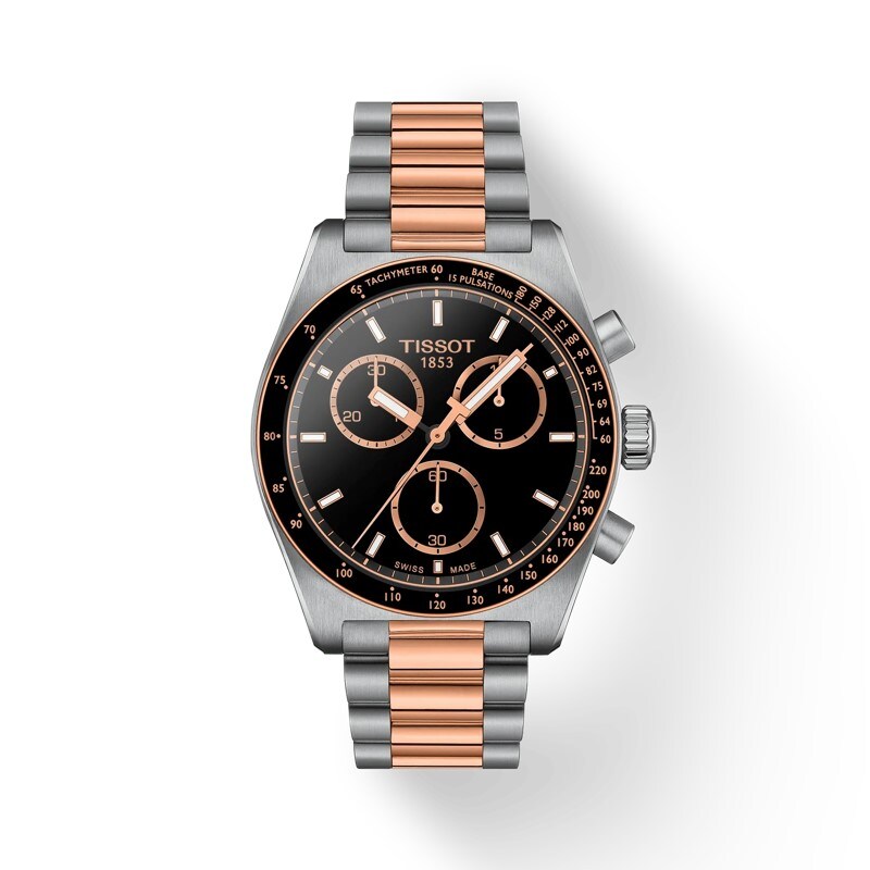 Main Image 1 of Tissot PR 516 Chronograph Black Dial Rose Two Tone Bracelet Watch