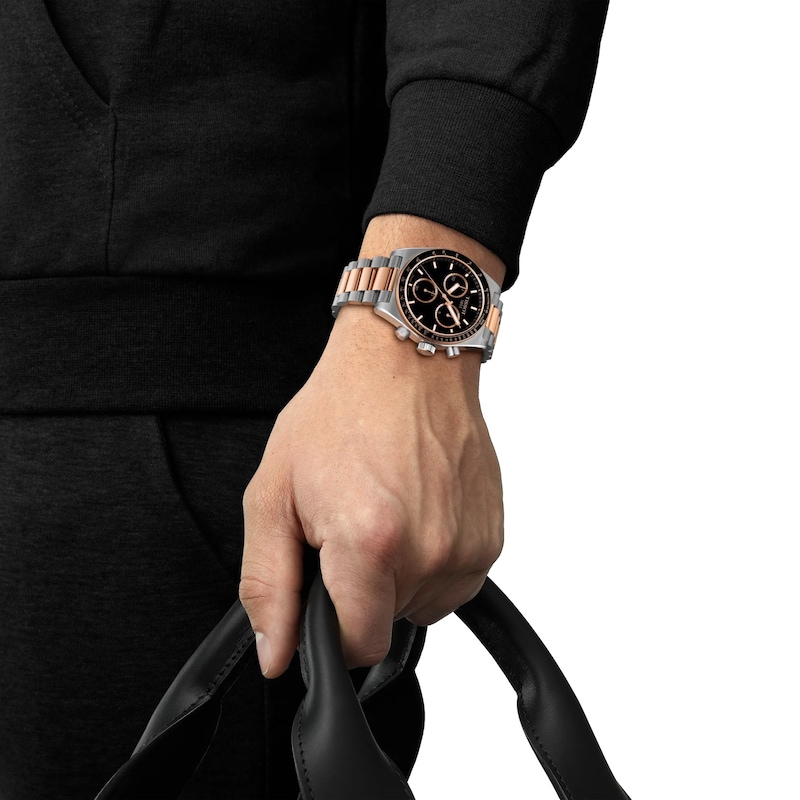 Main Image 4 of Tissot PR 516 Chronograph Black Dial Rose Two Tone Bracelet Watch