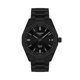 Tissot PR100 Solar Men's Black PVD Stainless Steel Bracelet Watch
