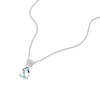 Thumbnail Image 2 of 9ct White Gold Diamond & Aquamarine Pendant Necklace