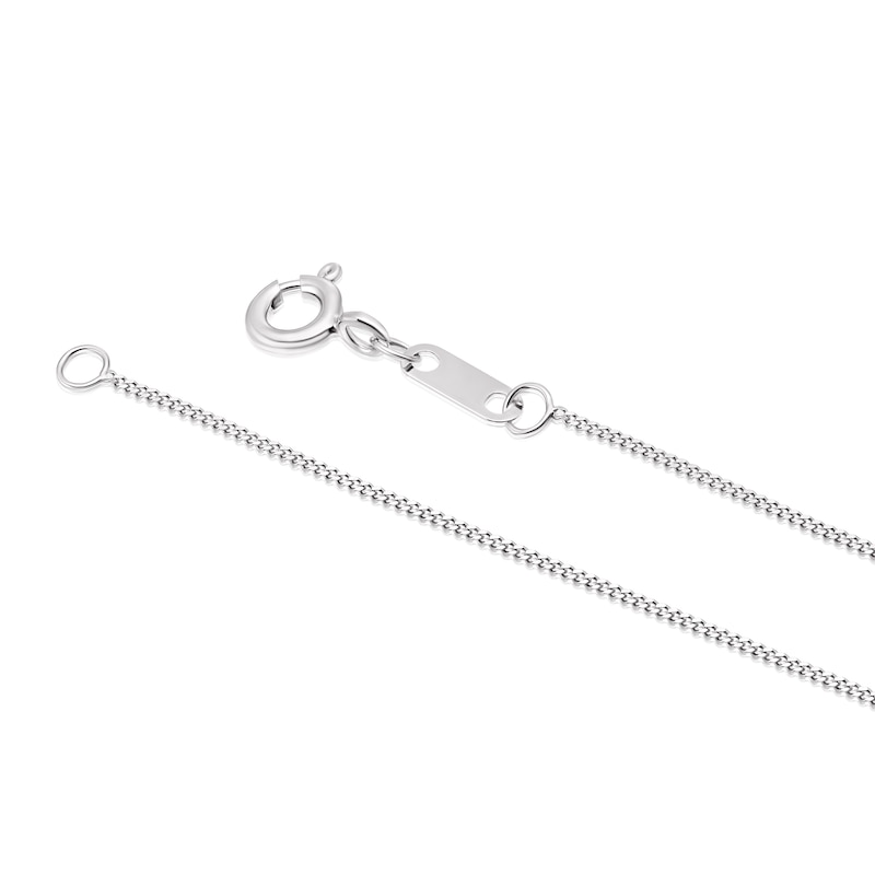 Main Image 3 of 9ct White Gold Diamond & Aquamarine Pendant Necklace