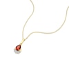 Thumbnail Image 2 of 9ct Yellow Gold Diamond & Garnet Pendant Necklace
