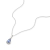 Thumbnail Image 2 of 9ct White Gold Diamond & Tanzanite Pendant Necklace