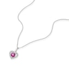Thumbnail Image 2 of 9ct White Gold Diamond & Rhodolite Garnet Pendant Necklace