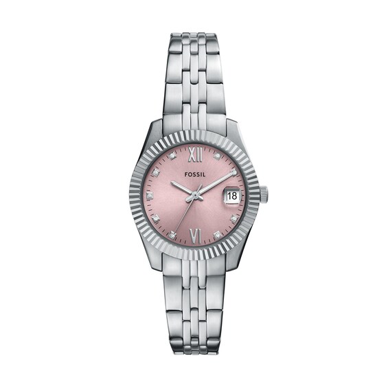 Fossil Ladies' Scarlette Pink Dial Stainless Steel Watch
