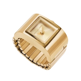 Michael Kors Ladies' Darrington Gold Tone Stainless Steel Watch Ring