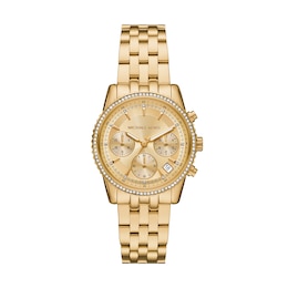 Michael Kors Mini Ritz Chronograph Gold Tone Stainless Steel Watch