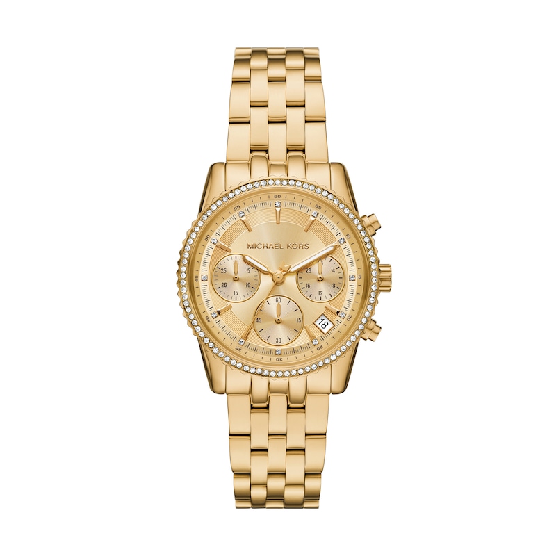 Main Image 1 of Michael Kors Mini Ritz Chronograph Gold Tone Stainless Steel Watch