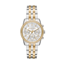 Michael Kors Mini Ritz Chronograph Dial Two Tone Stainless Steel Watch
