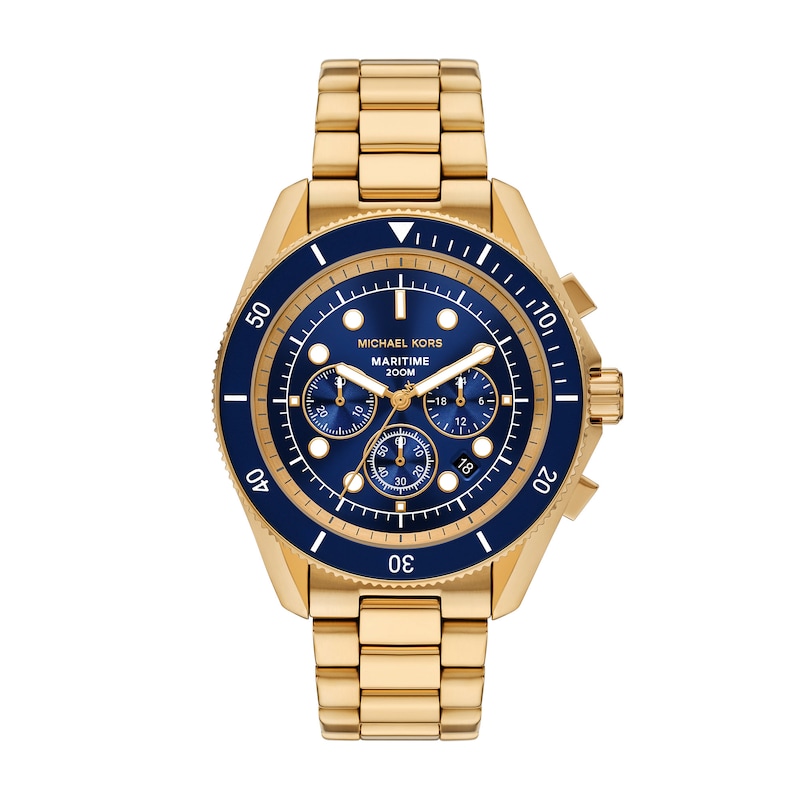 Main Image 1 of Michael Kors Men's Maritime Blue Chronograph Dial Gold Tone Stainless Steel Watch
