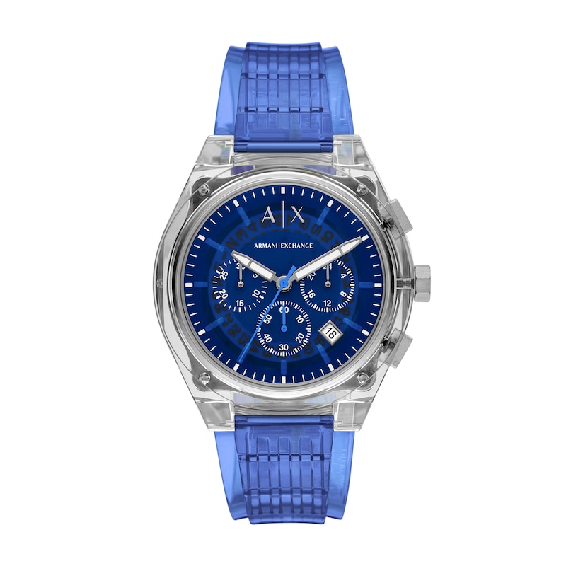 Main Image 1 of Armani Exchange Men's Chronograph Clear Blue Nylon Strap Watch