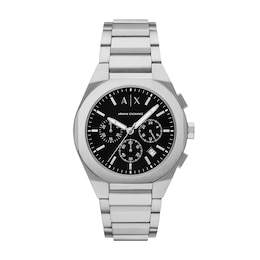 Armani Exchange Sync Men's Black Chronograph Dial Stainless Steel Watch