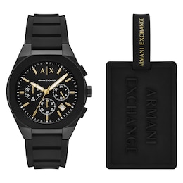 Armani Exchange Sync Men's Chronograph Black Tone Bracelet Watch & Branded Tag