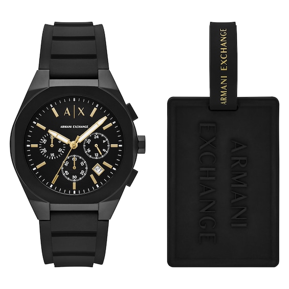 Armani Exchange Sync Mens Chronograph Black Tone Strap Watch