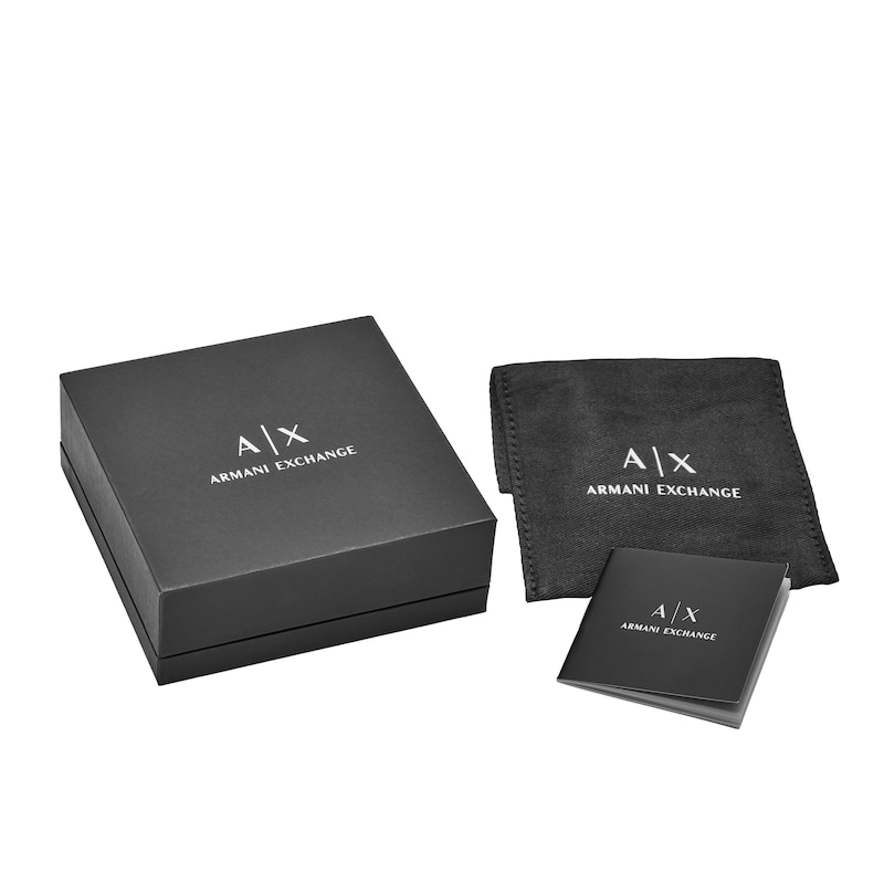 Main Image 3 of Armani Exchange Men's Black Stainless Steel Chain Buckle Bracelet