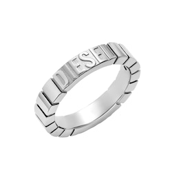 Diesel Men's Stainless Steel Band Ring - Size R
