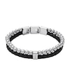 Thumbnail Image 1 of Fossil Men's Beads Black Leather Multistrand Bracelet