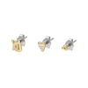 Thumbnail Image 2 of Fossil Ladies' All Stacked Up Gold Tone Heart Earring Set