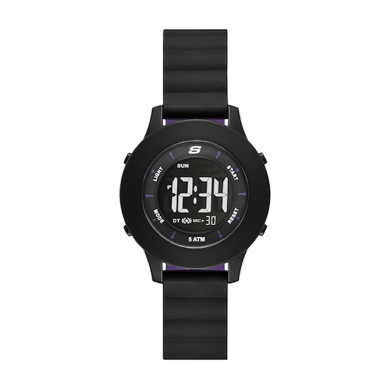 Skechers Women's Rosencrans Digital Black Polycarbonate Watch
