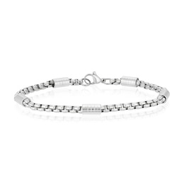 Men's Stainless Steel Bar Station Bracelet