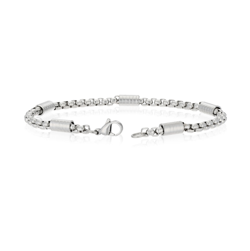 Main Image 3 of Men's Stainless Steel Bar Station Bracelet