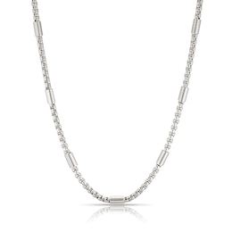 Men's Stainless Steel Bar Station Necklace
