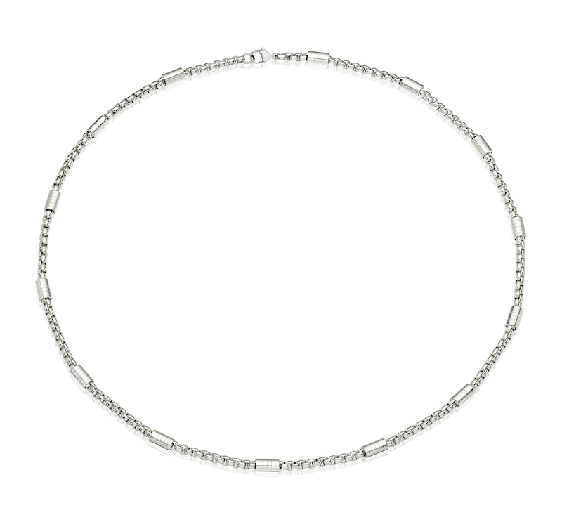 Main Image 2 of Men's Stainless Steel Bar Station Necklace