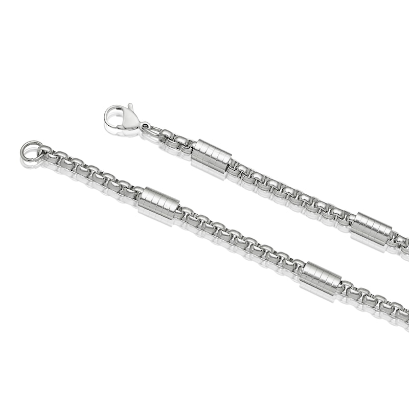 Main Image 3 of Men's Stainless Steel Bar Station Necklace