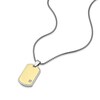 Thumbnail Image 2 of Men's Stainless Steel & Gold Tone Cubic Zirconia Dog Tag Pendant Necklace