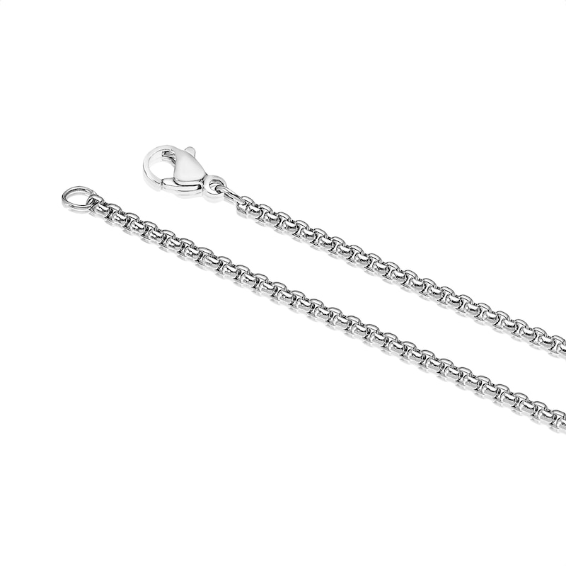 Main Image 3 of Men's Stainless Steel & Gold Tone Cubic Zirconia Dog Tag Pendant Necklace