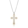 Thumbnail Image 1 of Men's Stainless Steel & Yellow Gold Tone Cross Pendant Necklace