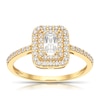 Thumbnail Image 1 of 9ct Yellow Gold Emerald Halo Cubic Zirconia Ring