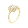 Thumbnail Image 2 of 9ct Yellow Gold Emerald Halo Cubic Zirconia Ring