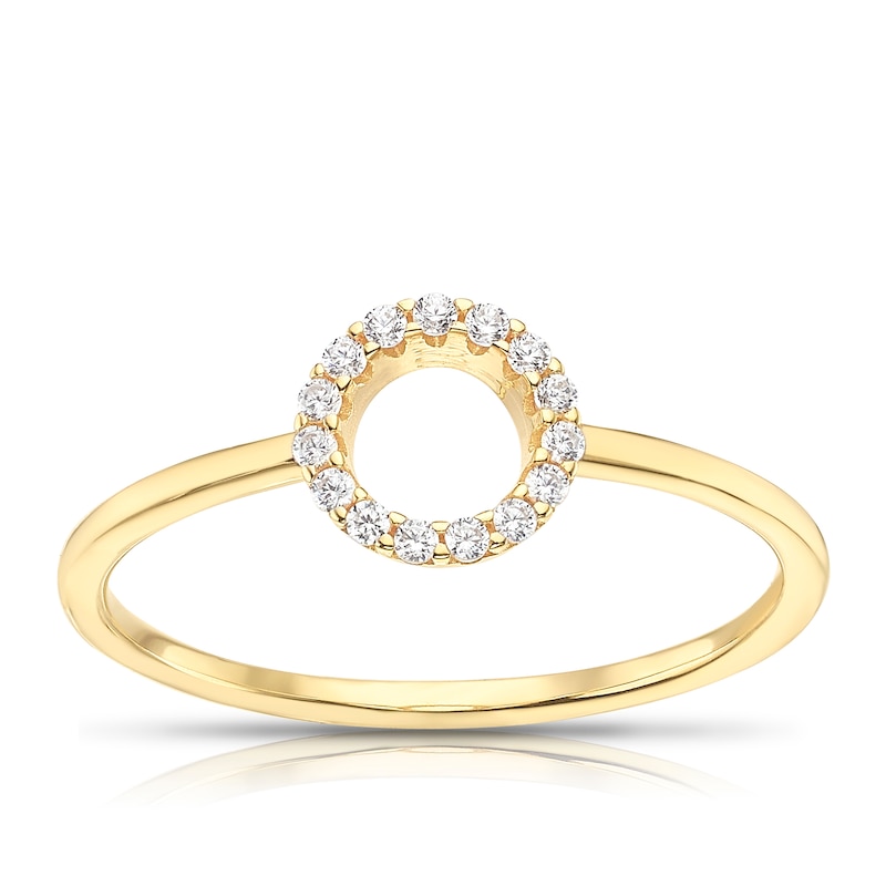 Main Image 1 of 9ct Yellow Gold Cubic Zirconia Open Circle Ring