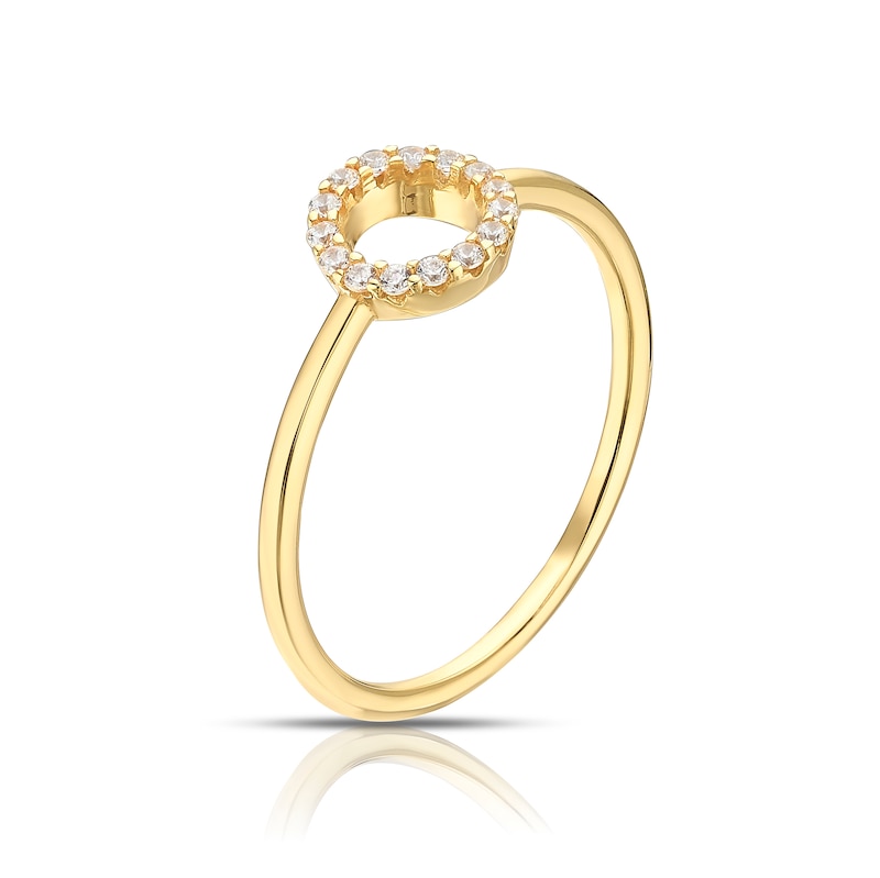 Main Image 2 of 9ct Yellow Gold Cubic Zirconia Open Circle Ring