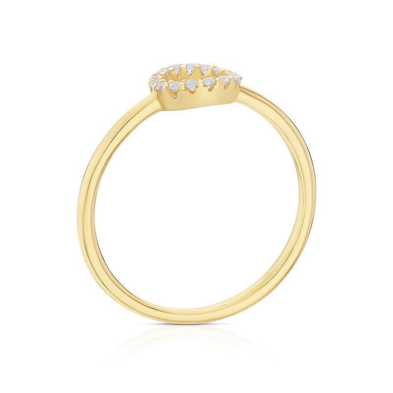 Main Image 3 of 9ct Yellow Gold Cubic Zirconia Open Circle Ring