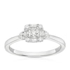 Thumbnail Image 1 of 9ct White Gold 0.40ct Diamond Baguette & Round Halo Ring