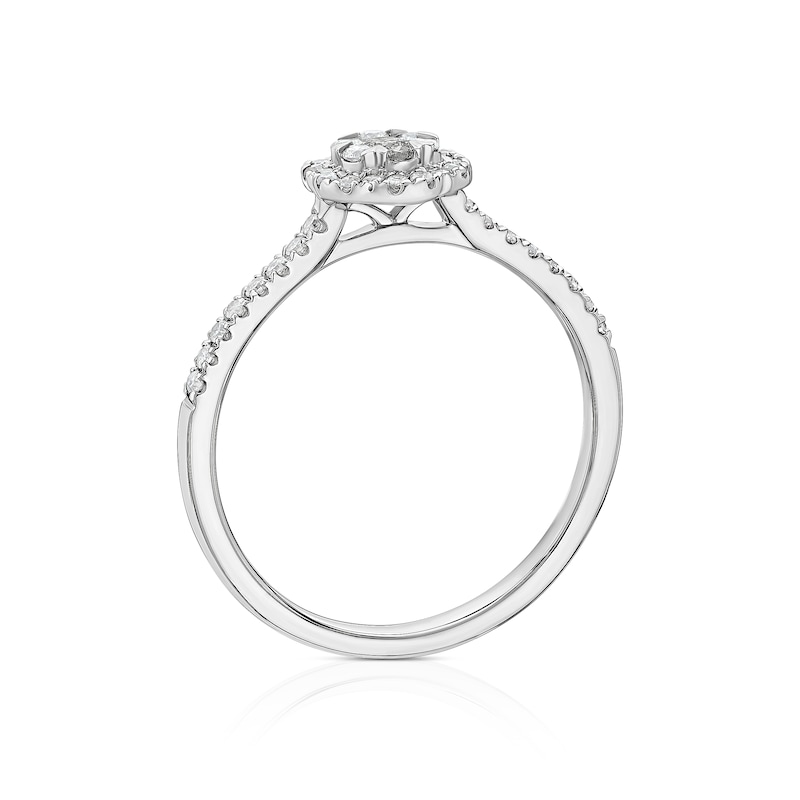 Main Image 3 of 9ct White Gold 0.25ct Diamond Flower Cluster Ring