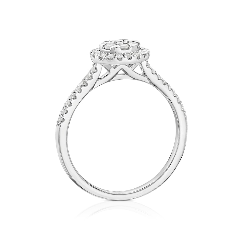 Main Image 3 of 9ct White Gold 0.33ct Diamond Round Cluster Ring