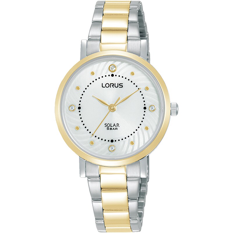 Main Image 1 of Lorus Solar Ladies' White Dial Two Tone Stainless Bracelet Watch