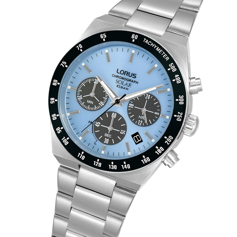 Main Image 2 of Lorus Solar Men's Chronograph Blue Dial Stainless Steel Watch