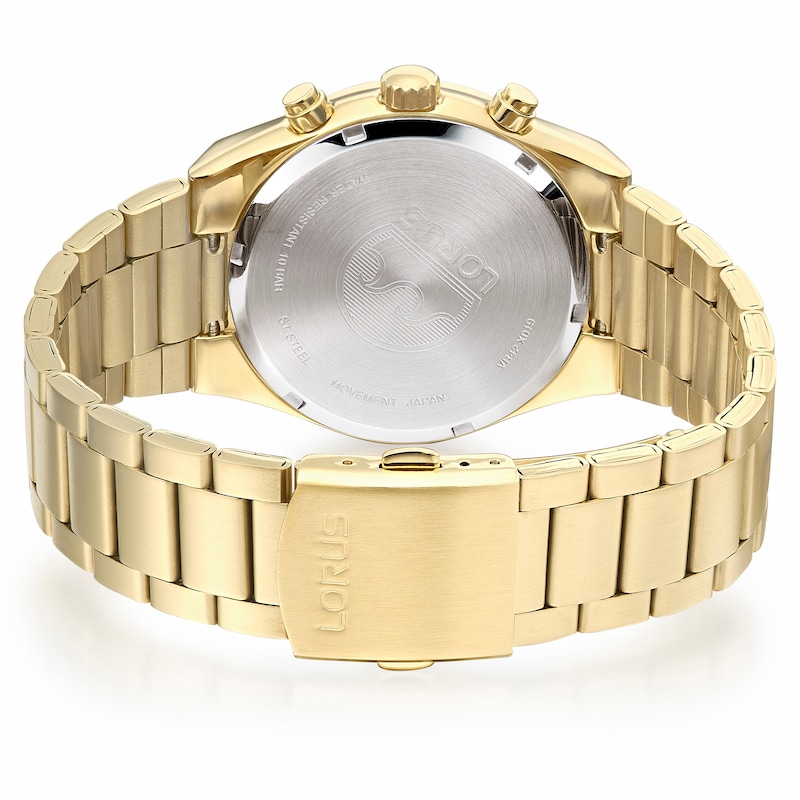Main Image 4 of Lorus Solar Men's Chronograph Black Dial Gold Tone Stainless Steel Watch