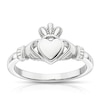 Thumbnail Image 1 of Sterling Silver Rhodium Plated Small Claddagh Ring
