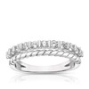 Thumbnail Image 1 of Sterling Silver Rhodium Plated Cubic Zirconia & Twist Double Band Ring