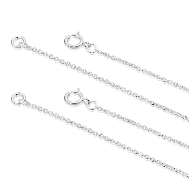 Main Image 3 of Sterling Silver MOP & Cubic Zirconia Heart Mother & Child Pendant Set