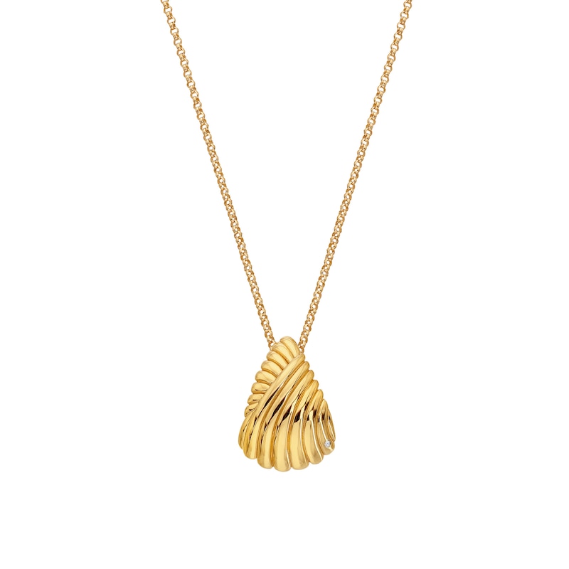 Main Image 1 of Hot Diamonds X Gold Edit Paris 18ct Gold Plated Shell Pendant Necklace