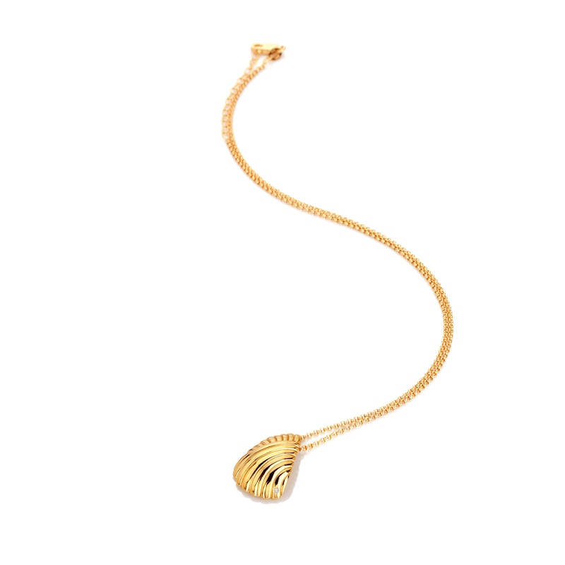 Main Image 2 of Hot Diamonds X Gold Edit Paris 18ct Gold Plated Shell Pendant Necklace