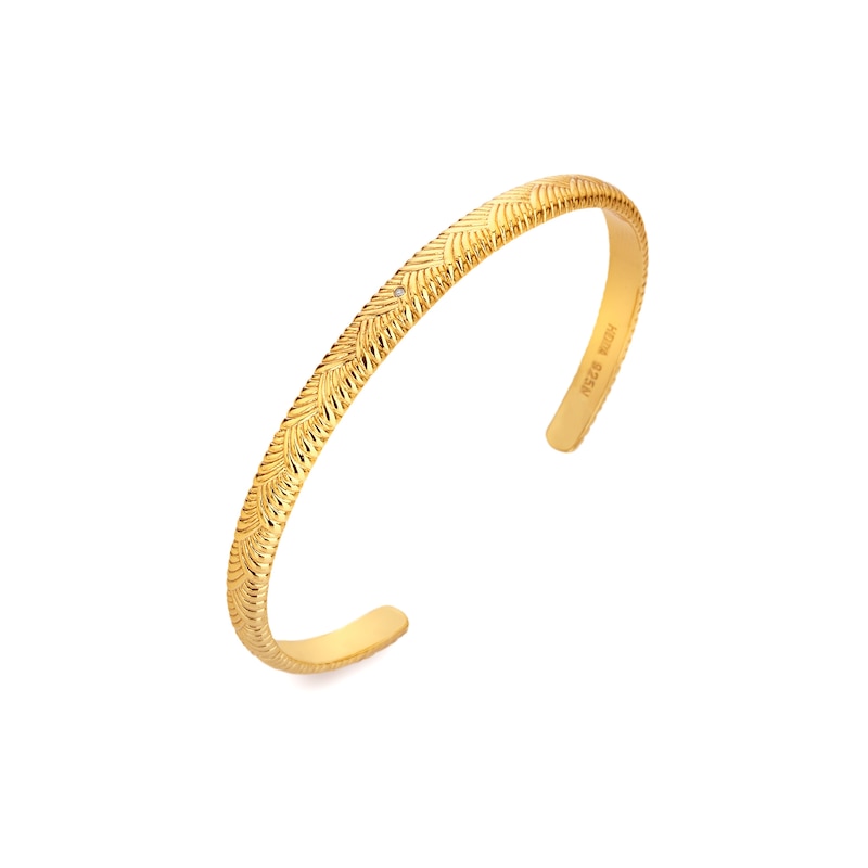 Main Image 2 of Hot Diamonds X Gold Edit Paris 18ct Gold Plated Patterned Bangle