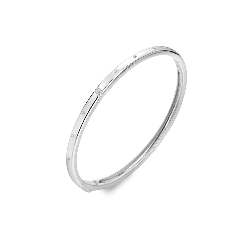 Main Image 2 of Hot Diamonds Sterling Silver Much Loved White Topaz Slim Bangle
